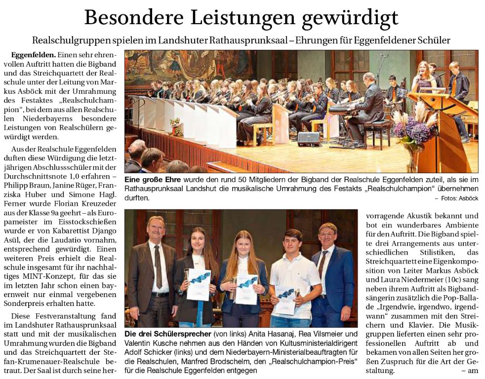 2022-11-15 - Bigband- Auftritt Rathausprunksaal RS-Champion - Zeitungsbericht RS real - zugeschnitten - klein