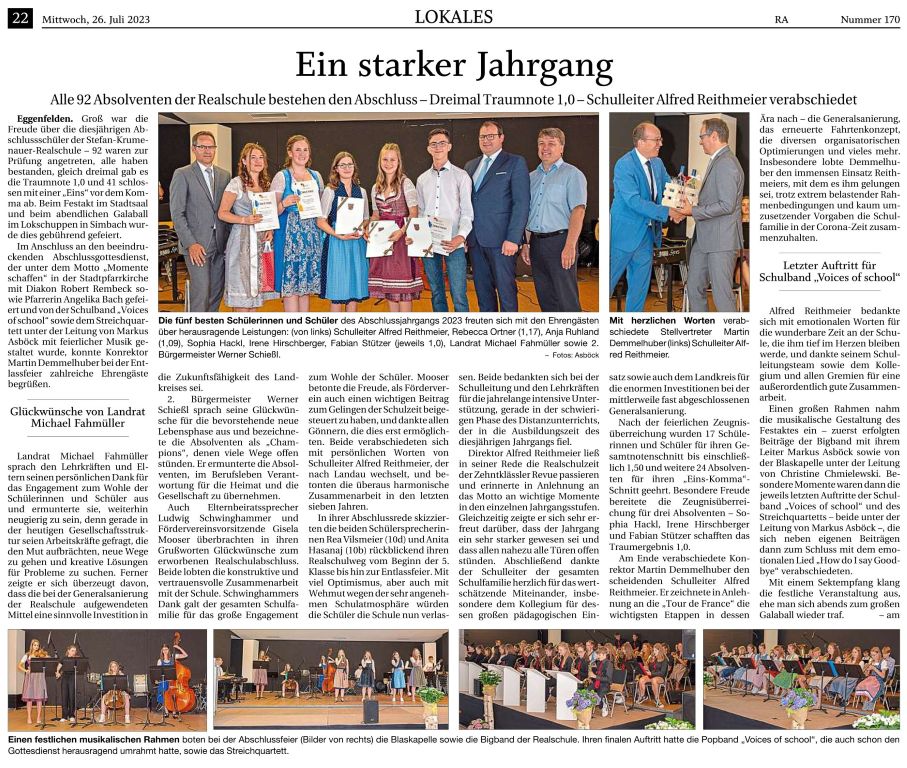 2023-07-25 - Entlassfeier 2023 - Zeitungsbericht real als jpeg - klein