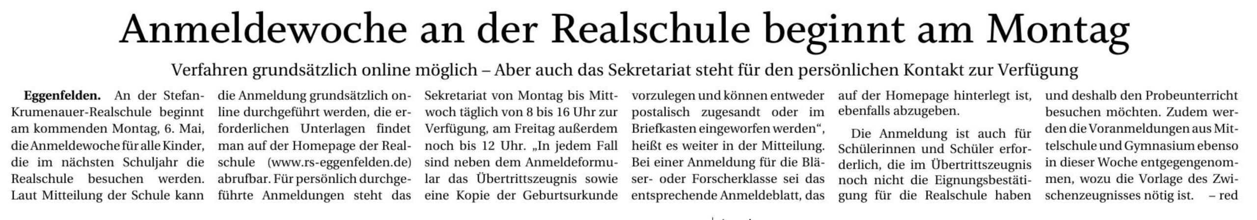 2024-05-04 - Anmeldewoche 2024 RS - Zeitungsartikel RA real - klein