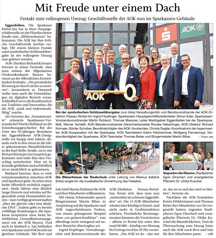 2024-06-26 - BK 6a bei Einweihung AOK - Zeitungsbericht RA real - klein