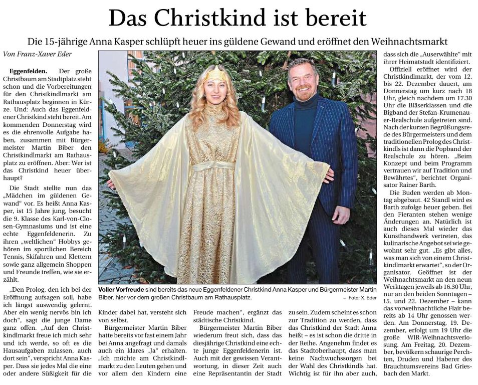 2024-12-07 - Christkindlmarkt EG - Vorbericht Eröffnung mit RS EG - Pressebericht RA real - klein