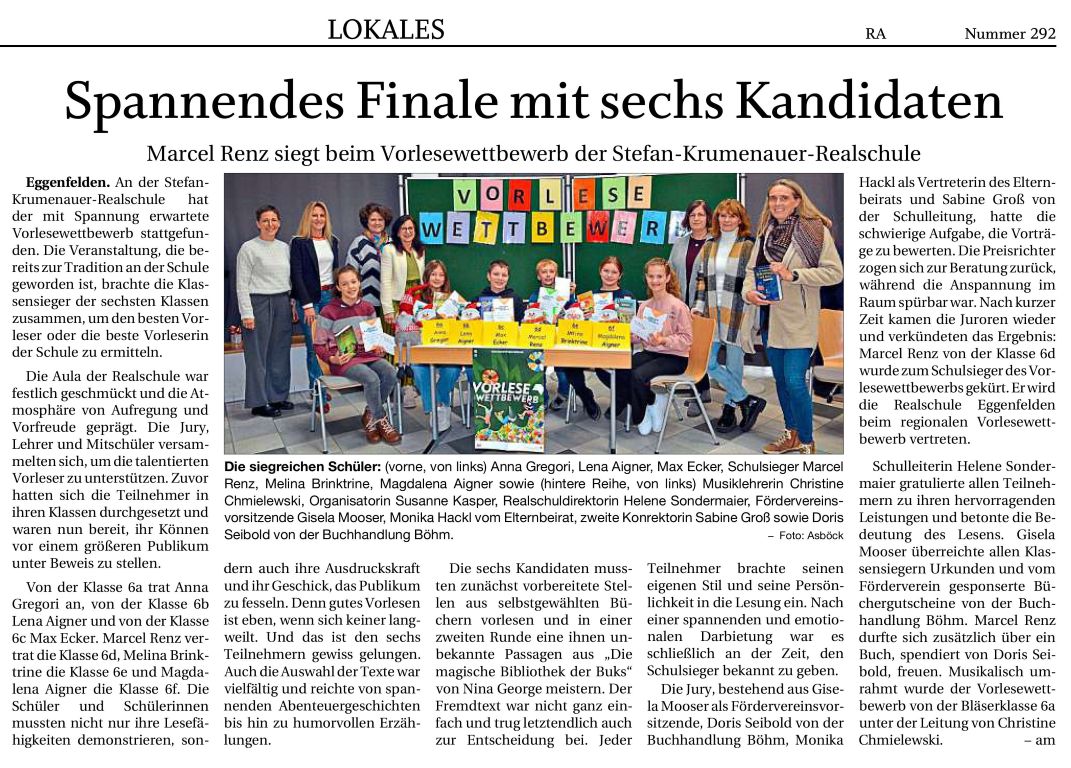 2024-12-17 - Vorlesewettbewerb 2024 - Zeitungsbericht RA real - klein