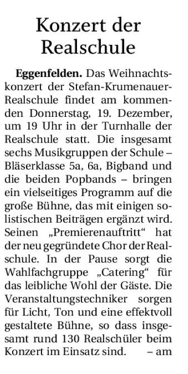 2024-12-17 - Weihnachtskonzert 2024 Vorbericht - Zeitungsbericht RA real - klein