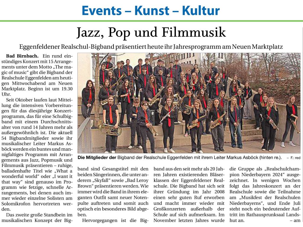 2025-04-30 - Bigbandauftritt Bad Birnbach - Zeitungsvorbericht PNP2 real - klein