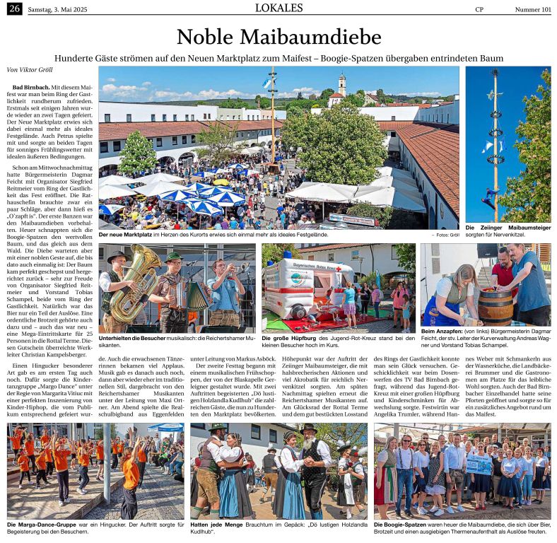 2025-05-03 - Bigbandauftritt Bad Birnbach - Zeitungsnachbericht PNP real - klein