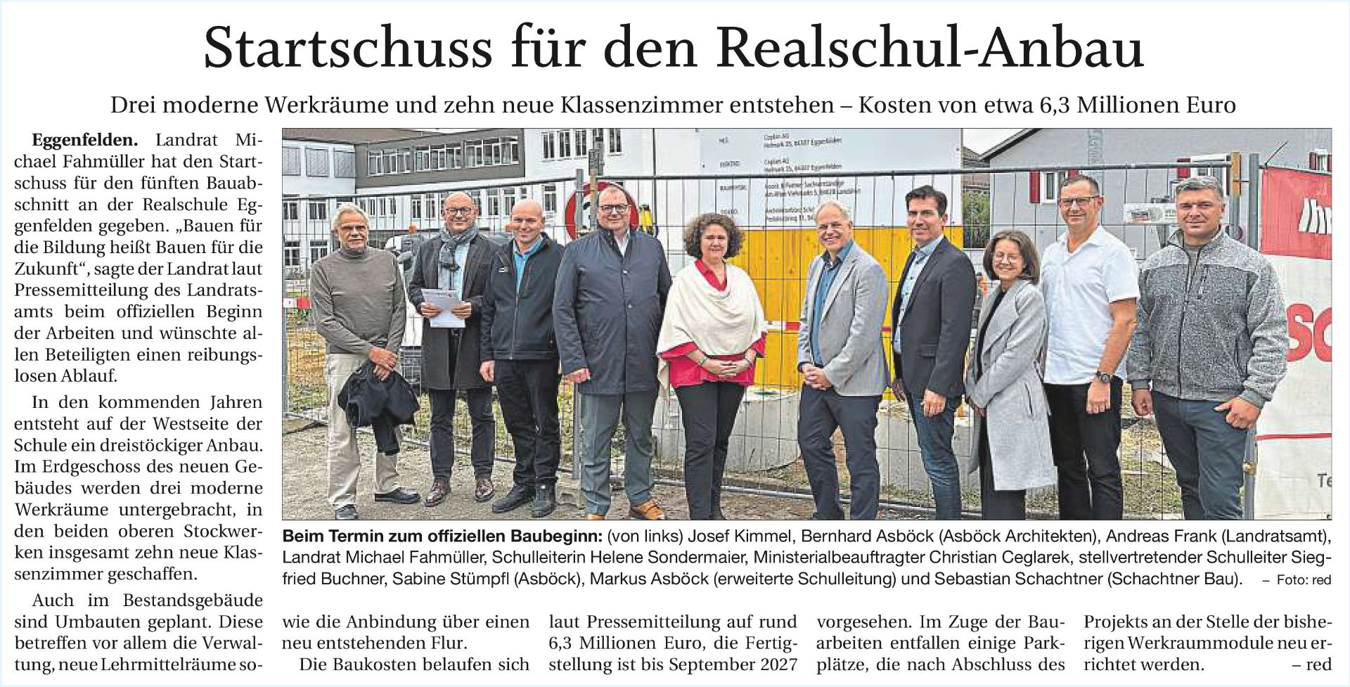 2025-10-25 - Startschuss Neubau BA 5 Pressetermin - Zeitungsbericht RA real