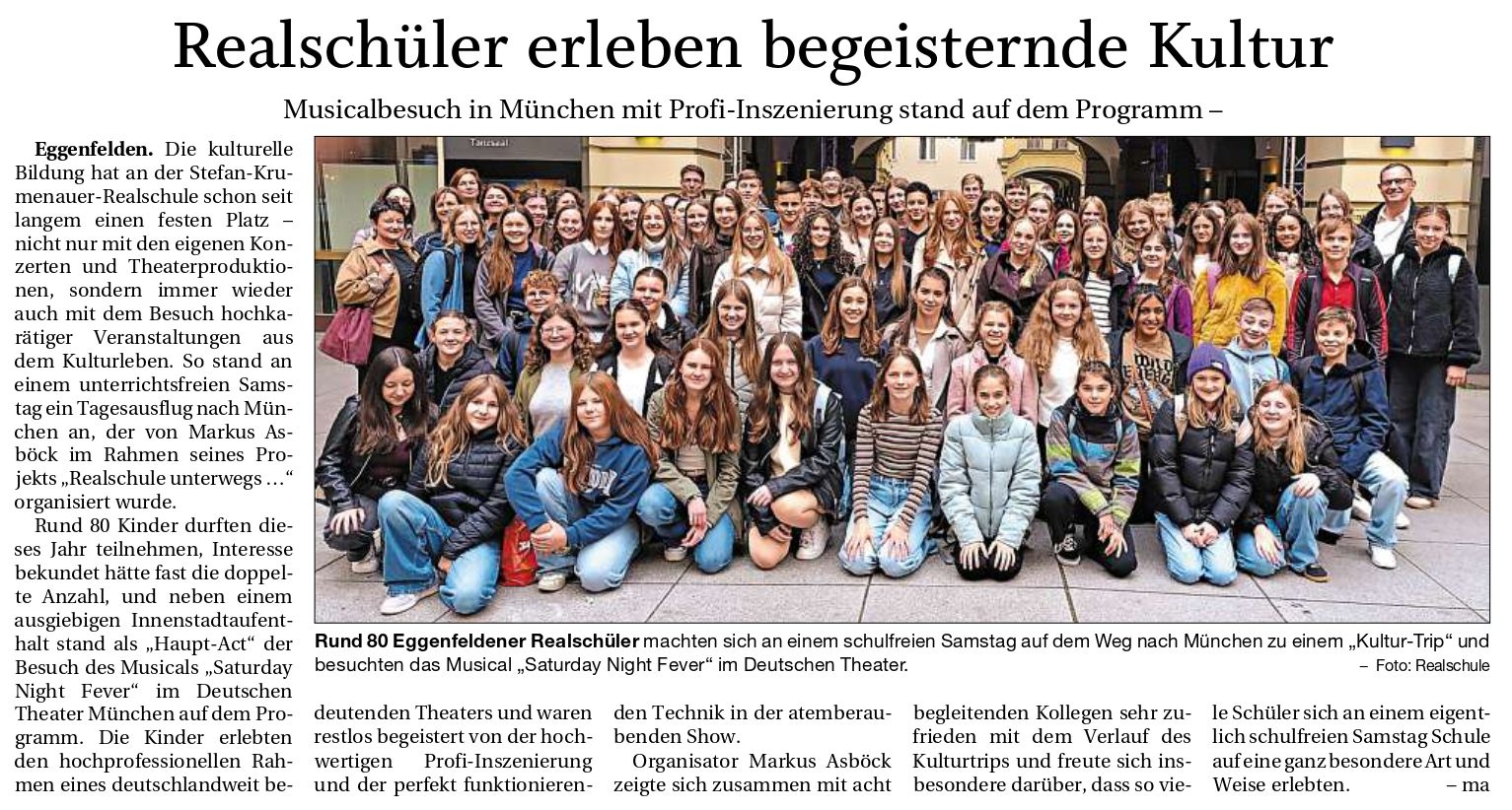 2025-11-10 - RS unterwegs - Musicalbesuch Saturday Night Fever - Pressebericht RA