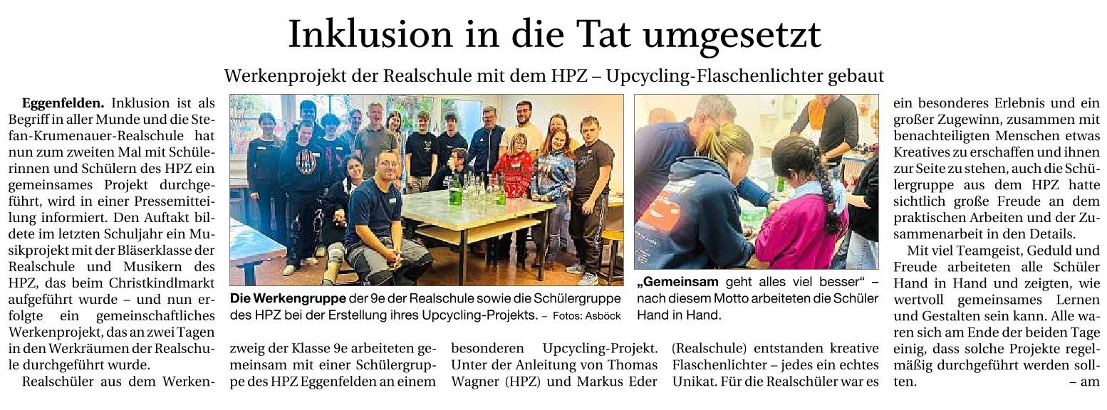2026-01-15 - Inklusionsprojekt mit HPZ - Pressebericht