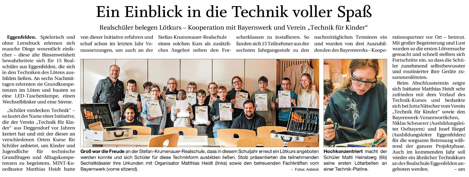 2026-04-21 - Lötkurs Bayernwerk+SET - Presseartikel RA real