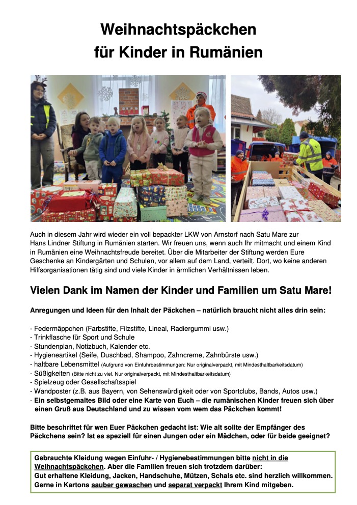 Weihnachtspäckchen - Flyer 2025 Weihnachtspäckchen - Flyer 2025